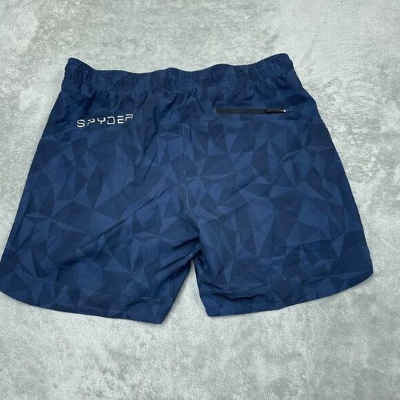 Spyder Mens Swim Shorts Navy Blue L/G Polyester Spandex Quick-Dry a1115 - Picture 5 of 6